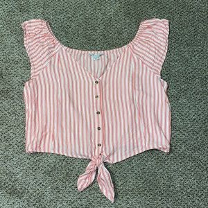 American Eagle Striped Top with front tie